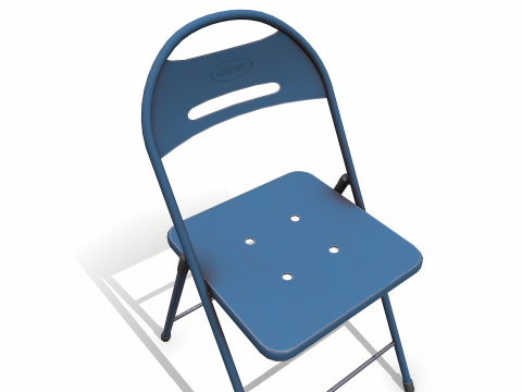 Old Metal Floding Chair Low-poly PBR 3D Модель