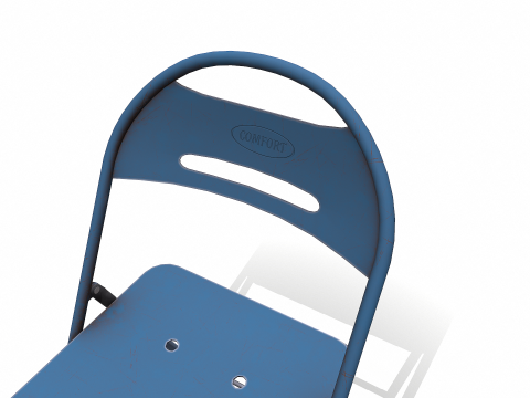 Old Metal Floding Chair Low-poly PBR 3D Модель