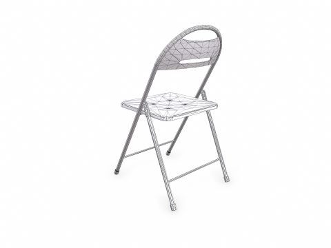 Old Metal Floding Chair Low-poly PBR 3D Модель