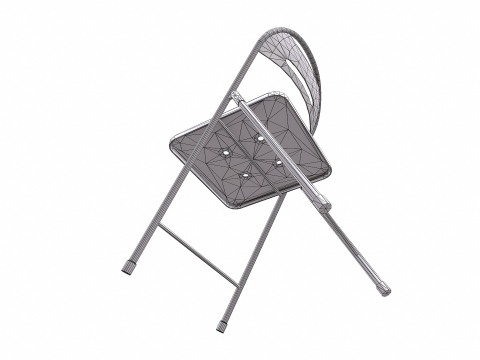 Old Metal Floding Chair Low-poly PBR 3D Модель