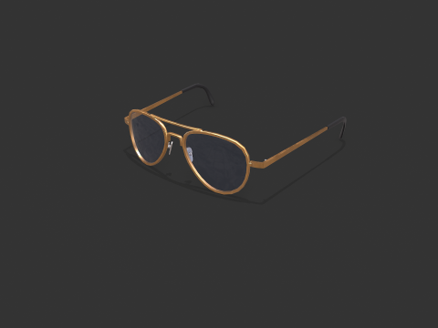 Old Vintage Sunglasses Low-poly PBR Modello 3D
