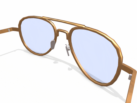 Old Vintage Sunglasses Low-poly PBR Modello 3D