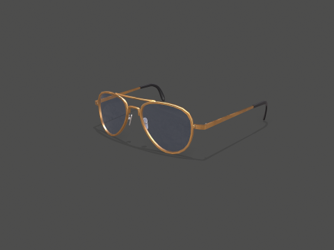 Old Vintage Sunglasses Low-poly PBR Modello 3D