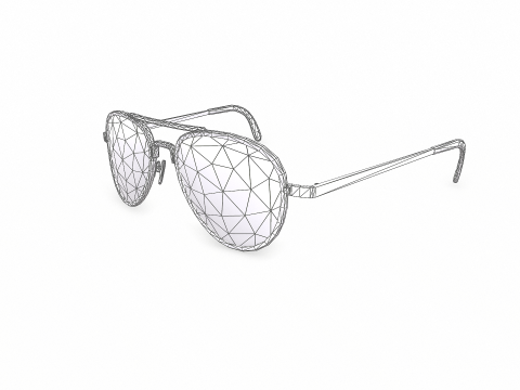 Old Vintage Sunglasses Low-poly PBR Modello 3D