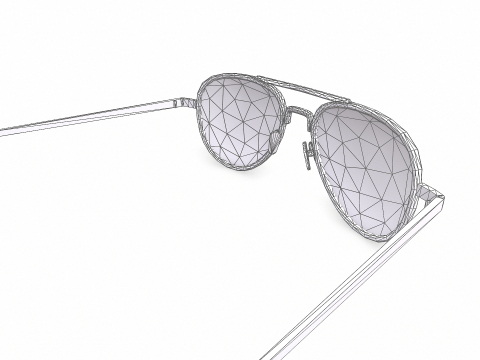 Old Vintage Sunglasses Low-poly PBR Modello 3D