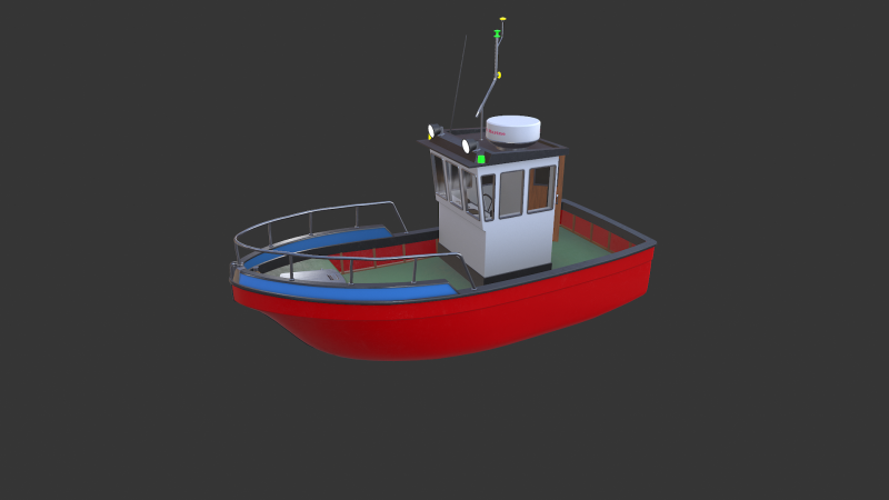 Small Boat Low-poly PBR Low-poly Modèle 3D .c4d .max .obj .3ds .fbx .stl .blend