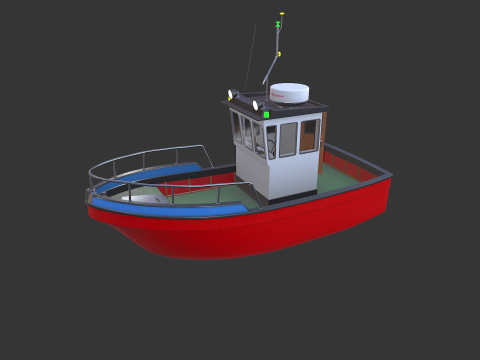 Small Boat Low-poly PBR Low-poly Modèle 3D