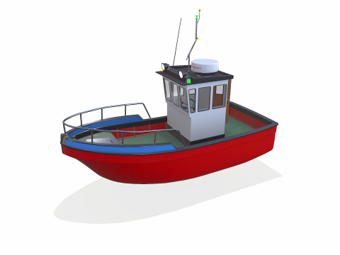 Small Boat Low-poly PBR Low-poly Modèle 3D