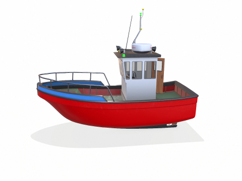 Small Boat Low-poly PBR Low-poly Modèle 3D