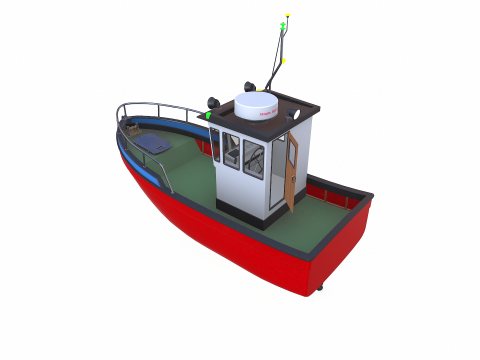 Small Boat Low-poly PBR Low-poly Modèle 3D