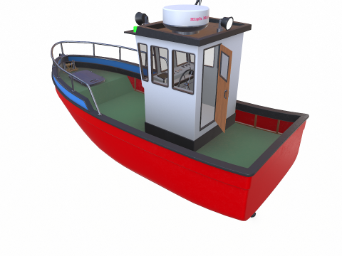 Small Boat Low-poly PBR Low-poly Modèle 3D