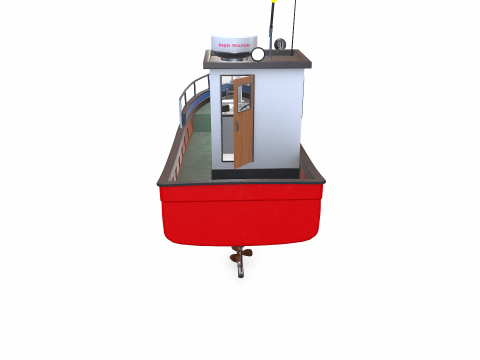 Small Boat Low-poly PBR Low-poly Modèle 3D