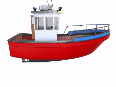 Small Boat Low-poly PBR Low-poly Modèle 3D