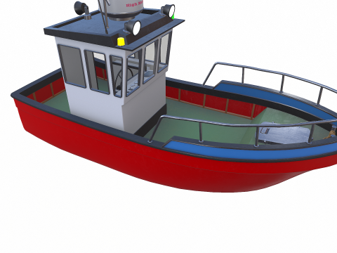 Small Boat Low-poly PBR Low-poly Modèle 3D