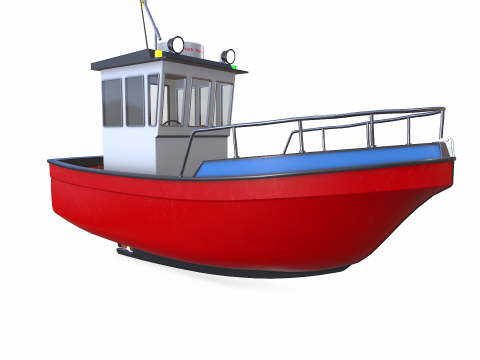 Small Boat Low-poly PBR Low-poly Modèle 3D