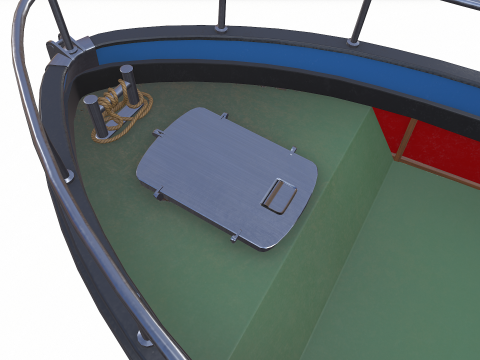 Small Boat Low-poly PBR Low-poly Modèle 3D