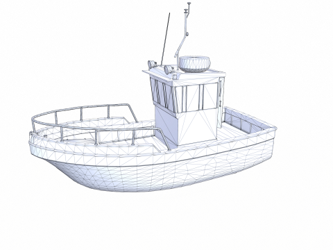 Small Boat Low-poly PBR Low-poly Modèle 3D