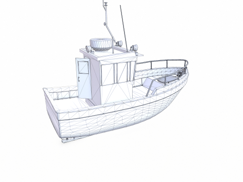 Small Boat Low-poly PBR Low-poly Modèle 3D