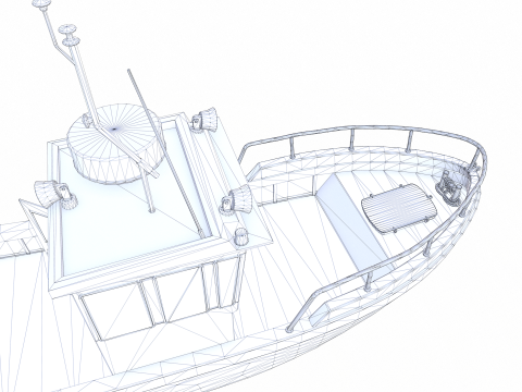 Small Boat Low-poly PBR Low-poly Modèle 3D