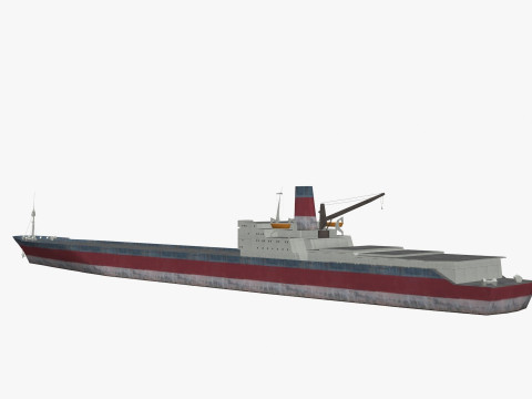 Container Ship Low-Poly Model 3D