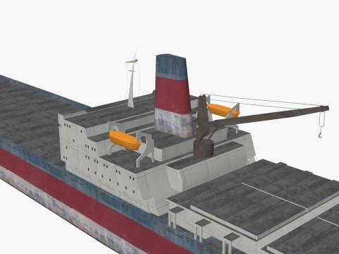 Container Ship Low-Poly Model 3D