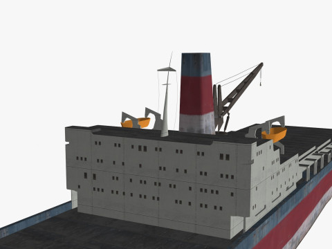 Container Ship Low-Poly Model 3D