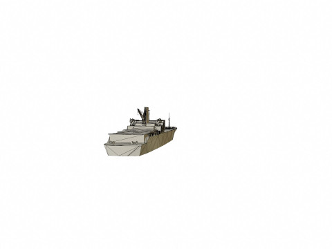 Container Ship Low-Poly Model 3D