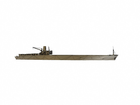 Container Ship Low-Poly Model 3D