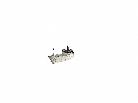 Container Ship Low-Poly Model 3D