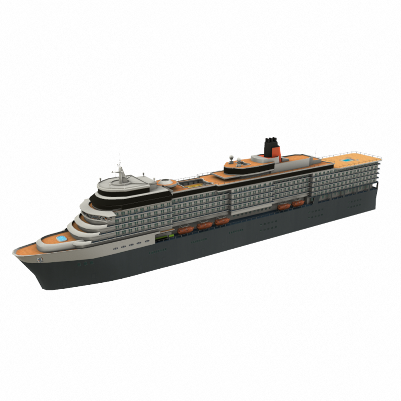 Cruise Ship Low-Poly Modello 3D .c4d .max .obj .3ds .fbx .stl .blend 