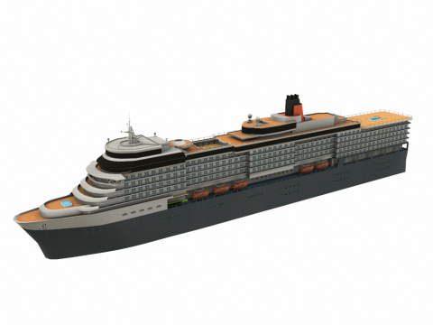 Cruise Ship Low-Poly Modello 3D