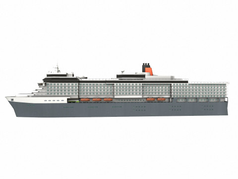 Cruise Ship Low-Poly Modello 3D