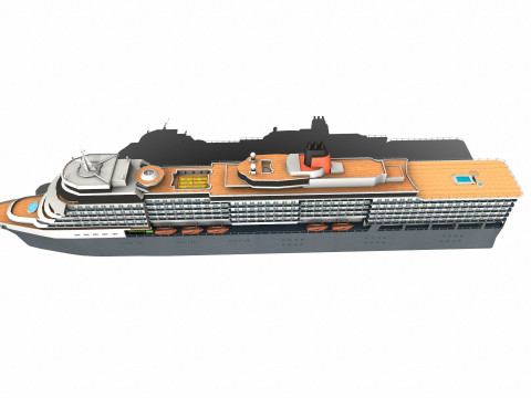 Cruise Ship Low-Poly Modello 3D