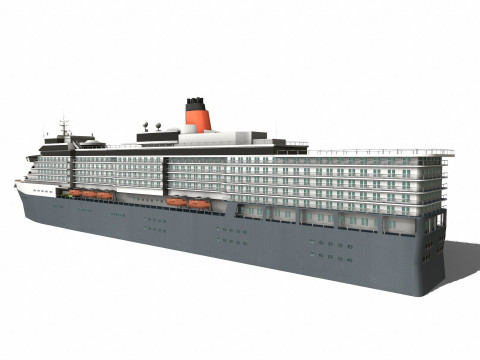 Cruise Ship Low-Poly Modello 3D