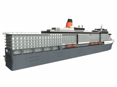 Cruise Ship Low-Poly Modello 3D