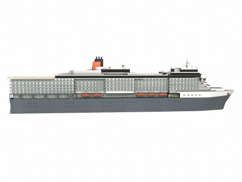 Cruise Ship Low-Poly Modello 3D