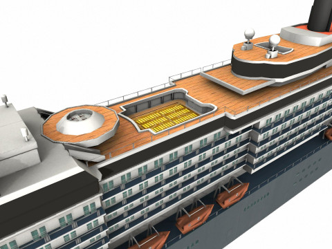 Cruise Ship Low-Poly Modello 3D