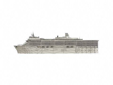 Cruise Ship Low-Poly Modello 3D