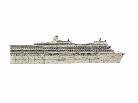 Cruise Ship Low-Poly Modello 3D