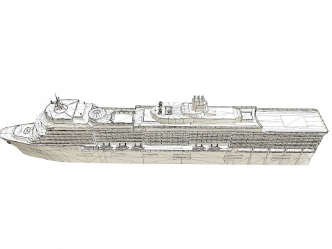 Cruise Ship Low-Poly Modello 3D