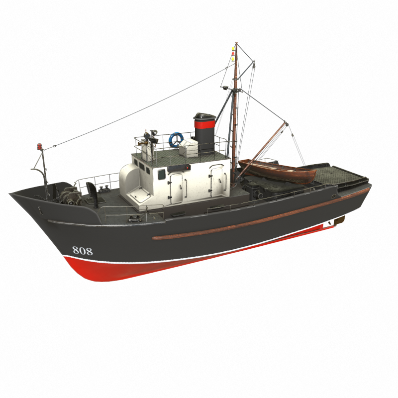 Fishing Boat PBR Modelo 3D .c4d .max .obj .3ds .fbx .stl .blend