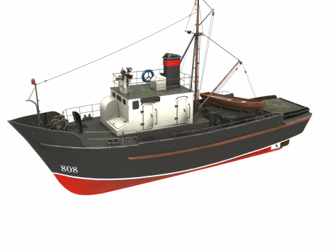 Fishing Boat PBR 3D Model