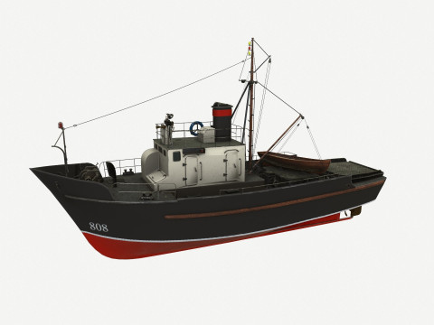 Fishing Boat PBR Modelo 3D