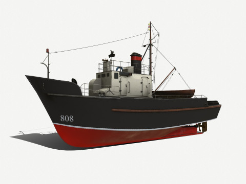 Fishing Boat PBR Modelo 3D