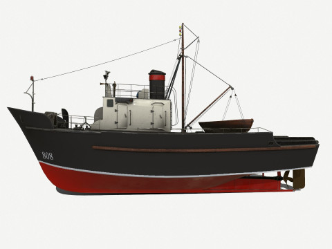 Fishing Boat PBR Modelo 3D