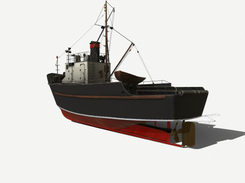 Fishing Boat PBR Modelo 3D