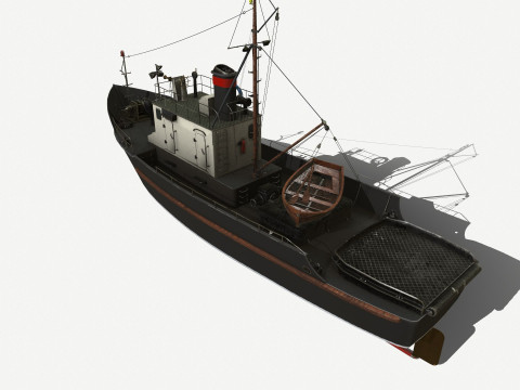 Fishing Boat PBR Modelo 3D