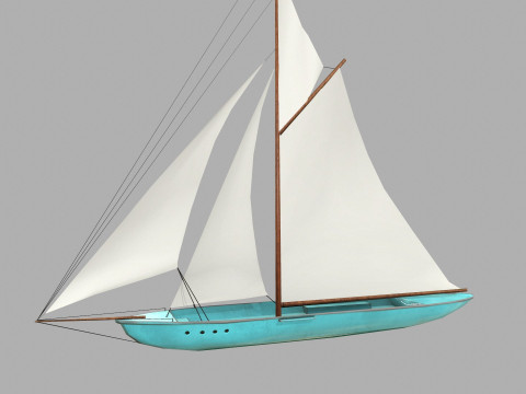 Sailboat Low-Poly PBR Modèle 3D
