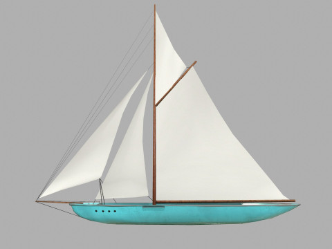 Sailboat Low-Poly PBR Modèle 3D
