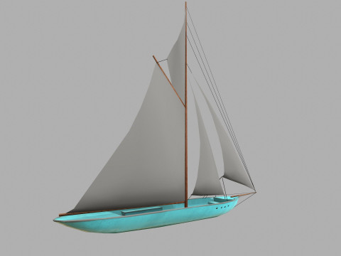 Sailboat Low-Poly PBR Modèle 3D